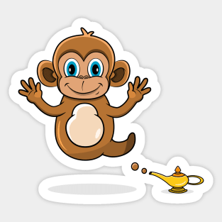 Cute Monkey Ghost and Flying Sticker